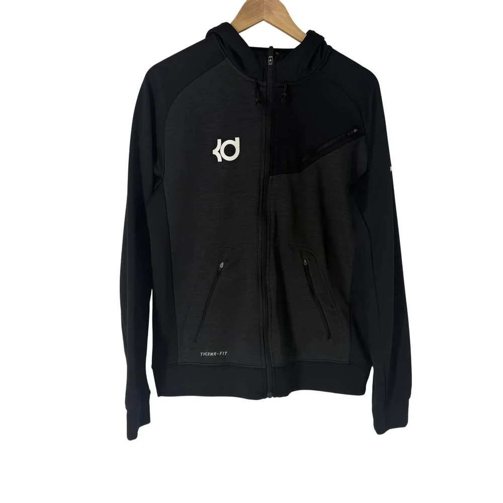 Nike Mens KD Kevin Durant Therma-FIT Full Zip Hoodie Black Grey 2014 Size M